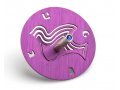 Brushed Aluminum Hanukkah Dreidel Dove of Peace, Purple - Adi Sidler