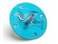 Brushed Aluminum Hanukkah Dreidel Dove of Peace, Turquoise - Adi Sidler