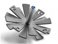 Brushed Aluminum Hanukkah Dreidel with Flying Petals Design, Gray - Adi Sidler