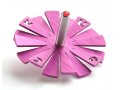 Brushed Aluminum Hanukkah Dreidel with Flying Petals Design, Pink - Adi Sidler