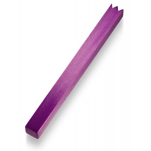 Brushed Aluminum Mezuzah Case with a Crown-Shin Cut, Purple - Adi Sidler