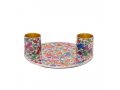 Butterfly Design Small Metal Candle Holders on Attached Tray - Yair Emanuel