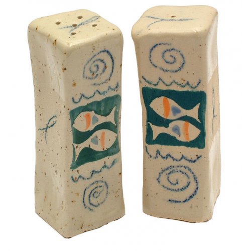 Ceramic Fish Salt & Pepper Shaker Set by Michael Ben Yosef