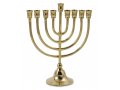 Chanukah Menorah, Brass Classic Design, for Candles - 10 Inches