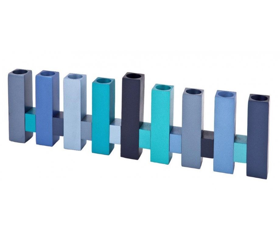 Chanukah Menorah Standing Pillar Design, Multicolored - Yair Emanuel