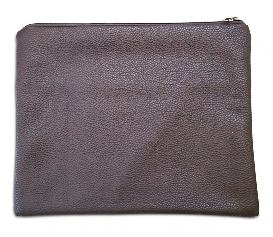 Chocolate Brown Tallit and Tefillin Bag Set, Faux Leather - Crocodile Design