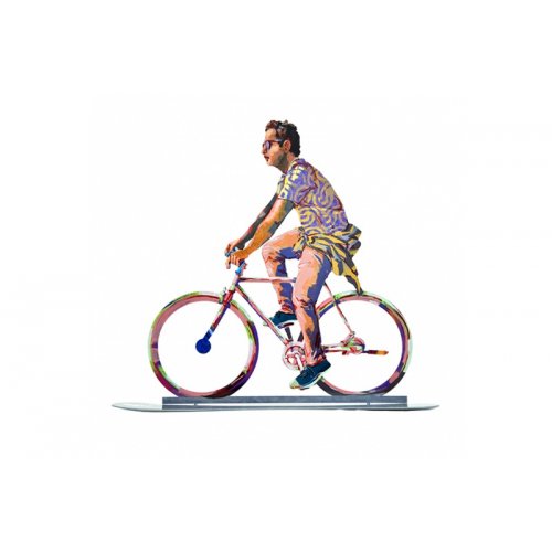 City Biker Free Standing Double Sided Sculpture - David Gerstein