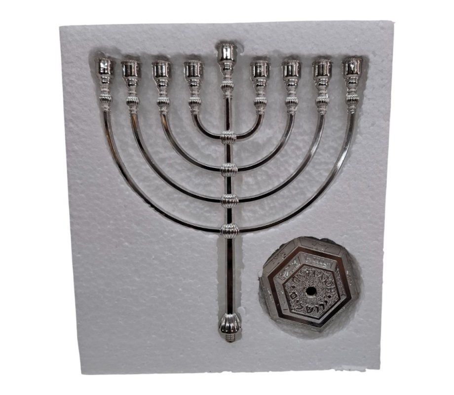Classic Design Silver Color Chanukah Menorah