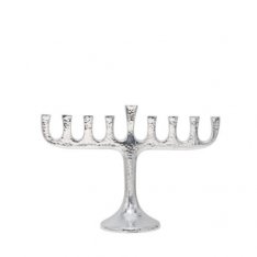 Classic Hammered Aluminum Hanukkah Menorah - Yair Emanuel