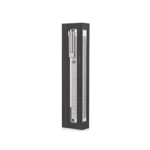 Clear Acrylic Mezuzah Case with Dark Gray Frame, Silver or Gold Shin - Dorit Judaica