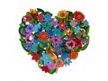 Colored Flower Design Painted Metal Wall Hanging by Emanuel - Heart Shape