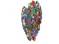 Colored Flower Design Painted Metal Wall Hanging by Emanuel - Heart Shape