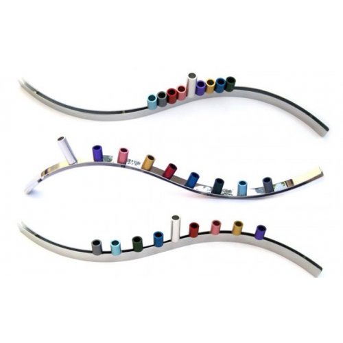 Colorful Curving Slide Magnet Hanukkah Menorah - Laura Cowan