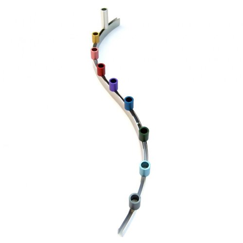 Colorful Curving Slide Magnet Hanukkah Menorah - Laura Cowan