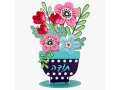 Colorful Flower Sculpture with Todah, Thanks in Hebrew - Dorit Judaica