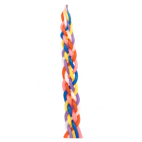 Colorful Handcrafted Braided Beeswax Havdalah Candle