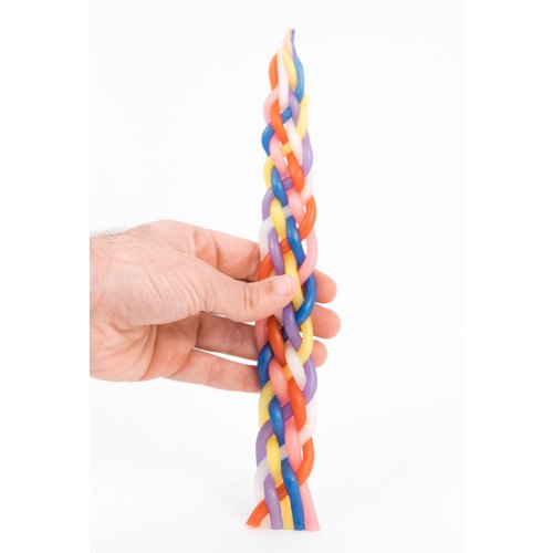 Colorful Handcrafted Braided Beeswax Havdalah Candle