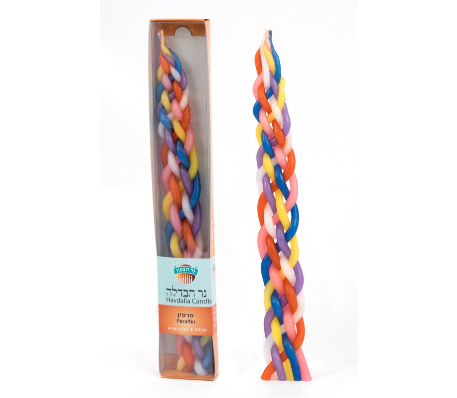 Colorful Handcrafted Braided Beeswax Havdalah Candle