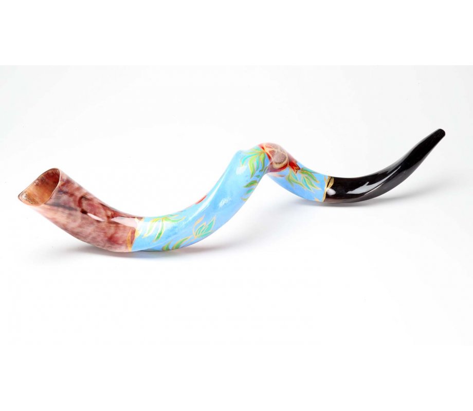 Colorful Pomegranate Hand Painted Yemenite Shofar