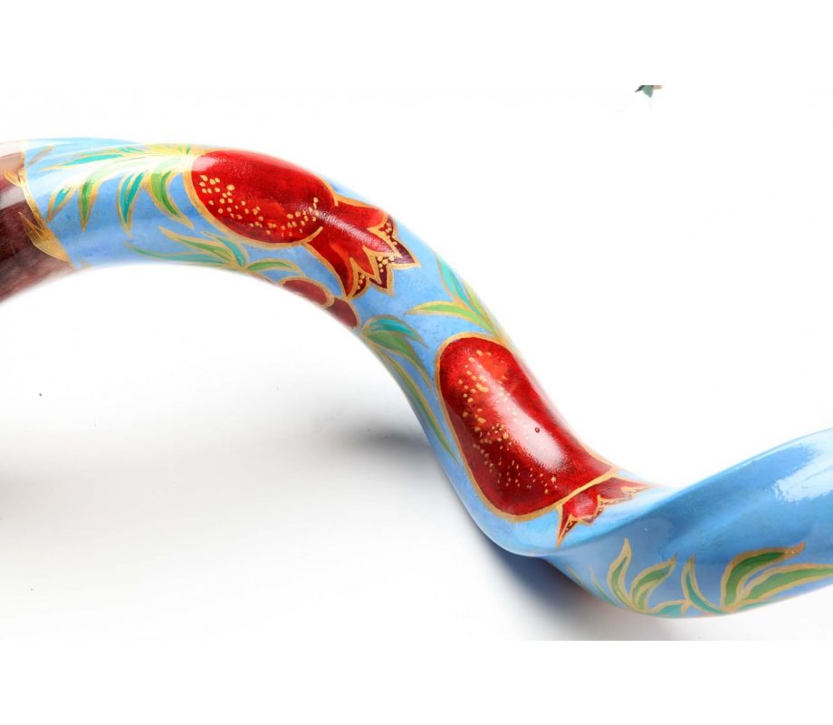 Colorful Pomegranate Hand Painted Yemenite Shofar