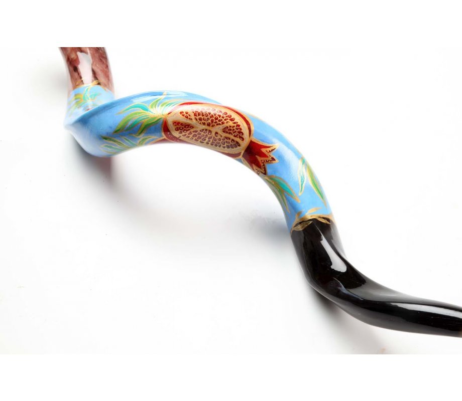 Colorful Pomegranate Hand Painted Yemenite Shofar