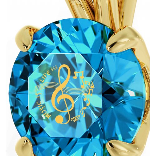 Colorful Swarovski Music Necklace in Gold Frame - Nano Gold