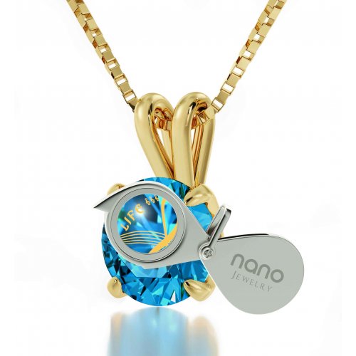 Colorful Swarovski Music Necklace in Gold Frame - Nano Gold