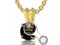 Colorful Swarovski Star of David Shema Necklace in Gold Frame - Nano