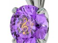 Colorful Zircon Music Necklace in Silver Frame - Nano Gold