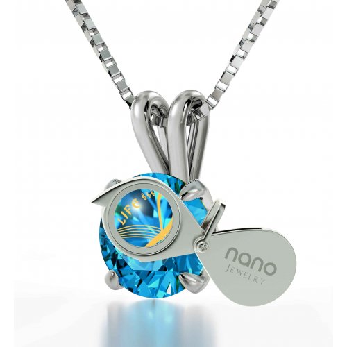 Colorful Zircon Music Necklace in Silver Frame - Nano Gold