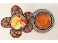 Combined Honey and Apple Dish with Glass Bowls, Colorful - Dorit Judaica