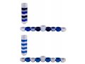 Compact Doughnut Travelling Menorah, Blue Silver and Black Colors - Agayof