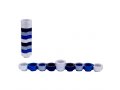 Compact Doughnut Travelling Menorah, Blue Silver and Black Colors - Agayof