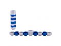 Compact Doughnut Travelling Menorah, Blue Silver and Black Colors - Agayof