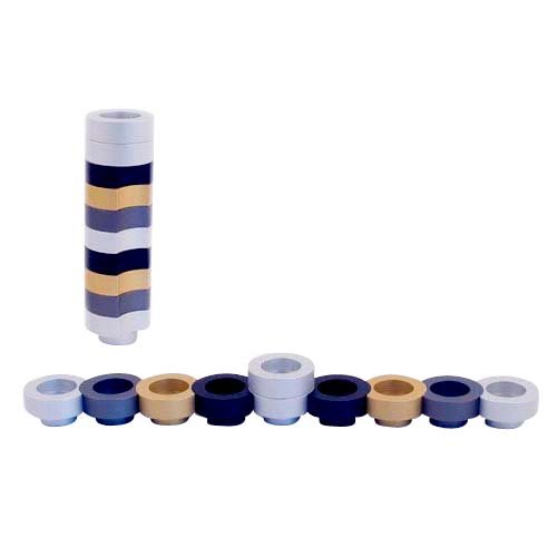 Compact Doughnut Travelling Menorah, Choice of Colors - Agayof