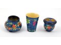 Compact Hand Painted Shabbat Candlesticks and Havdalah Set, Pomegranates - Yair Emanuel