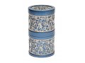 Compact Havdalah Spice Box and Candle Holder with Cutout Design, Blue - Yair Emanuel