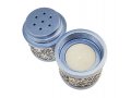 Compact Havdalah Spice Box and Candle Holder with Cutout Design, Blue - Yair Emanuel