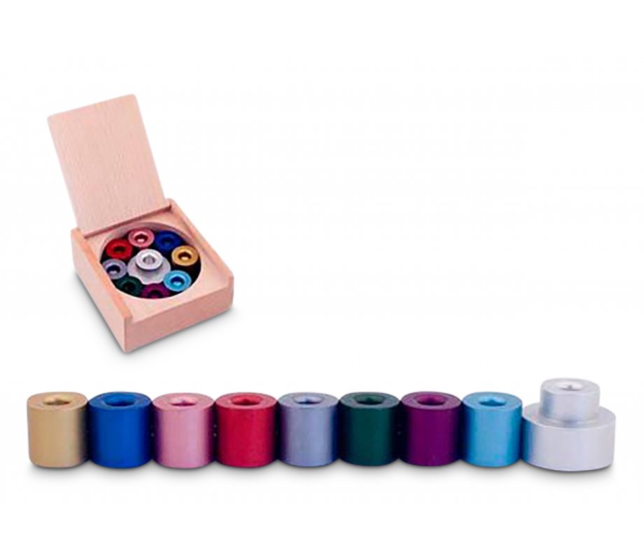 Compact Modular Menorah with Storage Box, Colorful - Agayof