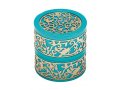 Compact Travelling Candlesticks with Cutout Pomegranates, Turquoise - Yair Emanuel