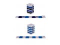 Compact Travelling Menorah in Belt Shape, Shades of Blue - Agayof