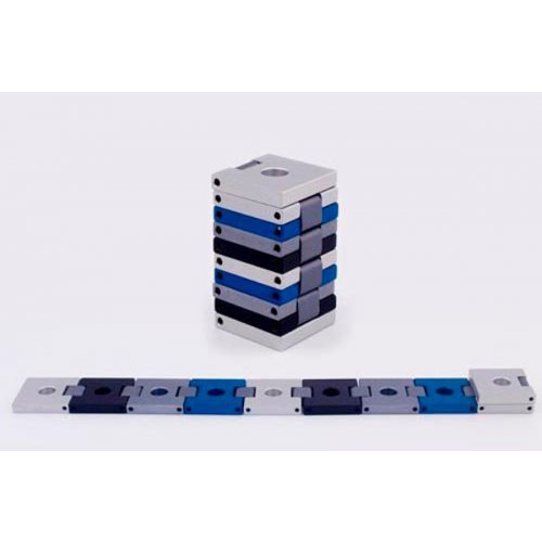 Compact Travelling Menorah in Belt Shape, Shades of Blue - Agayof