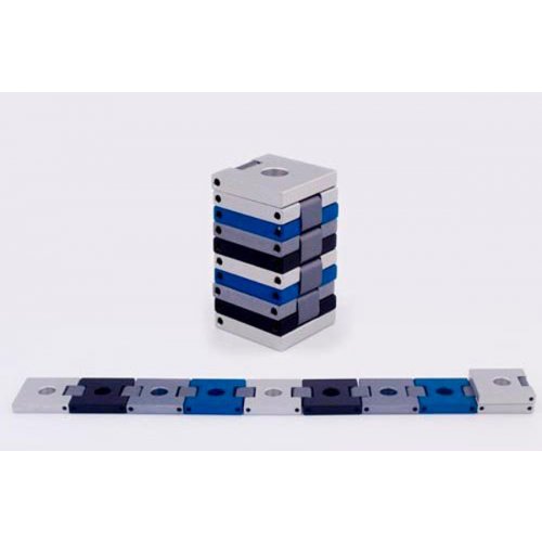 Compact Travelling Menorah in Belt Shape, Shades of Blue - Agayof