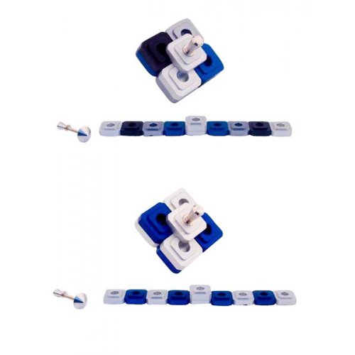 Compact Two in One Dreidel Menorah , Blue and Silver and Black Colors - Agayof