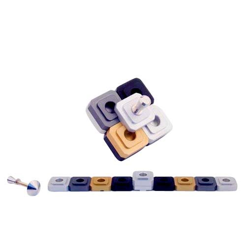 Compact Two-in-One Menorah and Dreidel, Choice of Colors - Agayof