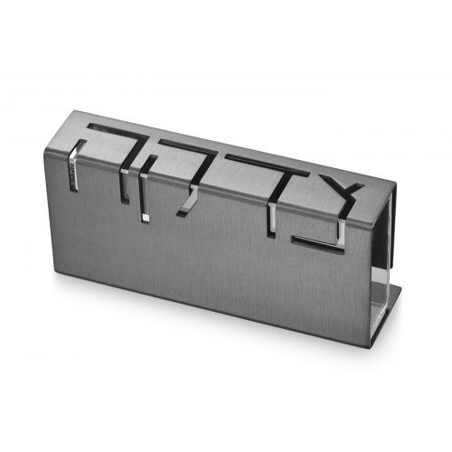 Contemporary Anodized Aluminum ChTzedakah Box, Gray - Adi Sidler