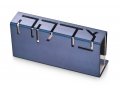 Contemporary Anodized Aluminum Charity Tzedakah Box, Blue - Adi Sidler