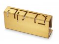 Contemporary Anodized Aluminum Charity Tzedakah Box, Gold - Adi Sidler