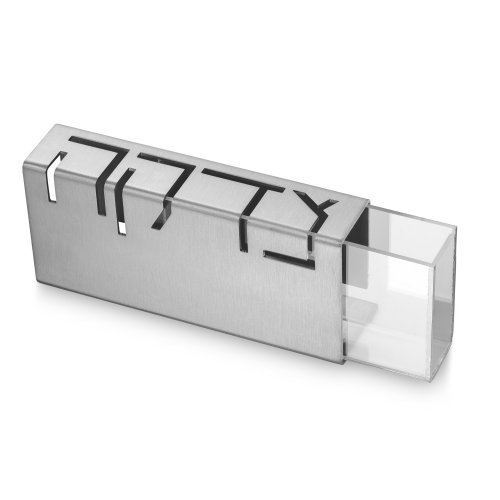 Contemporary Anodized Aluminum Charity Tzedakah Box, Silver - Adi Sidler