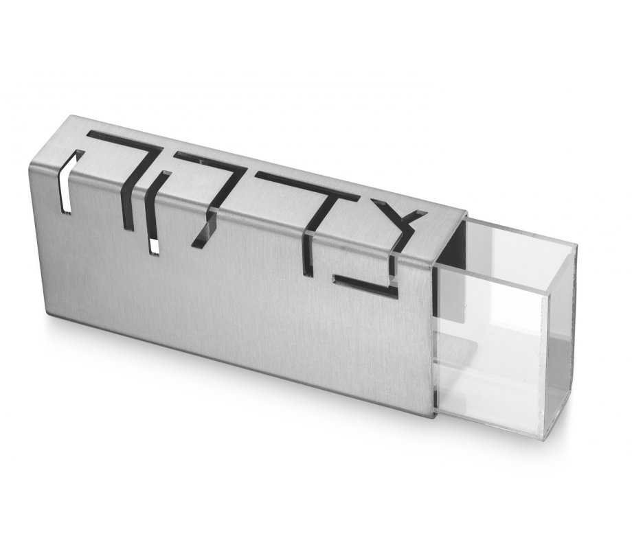 Contemporary Anodized Aluminum Charity Tzedakah Box, Silver - Adi Sidler